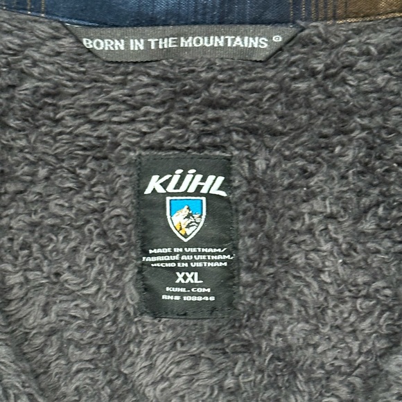 Kuhl Joyridr Sherpa Fleece Lined Flannel Shacket in Midnight Gold Size XXL - Picture 7 of 15